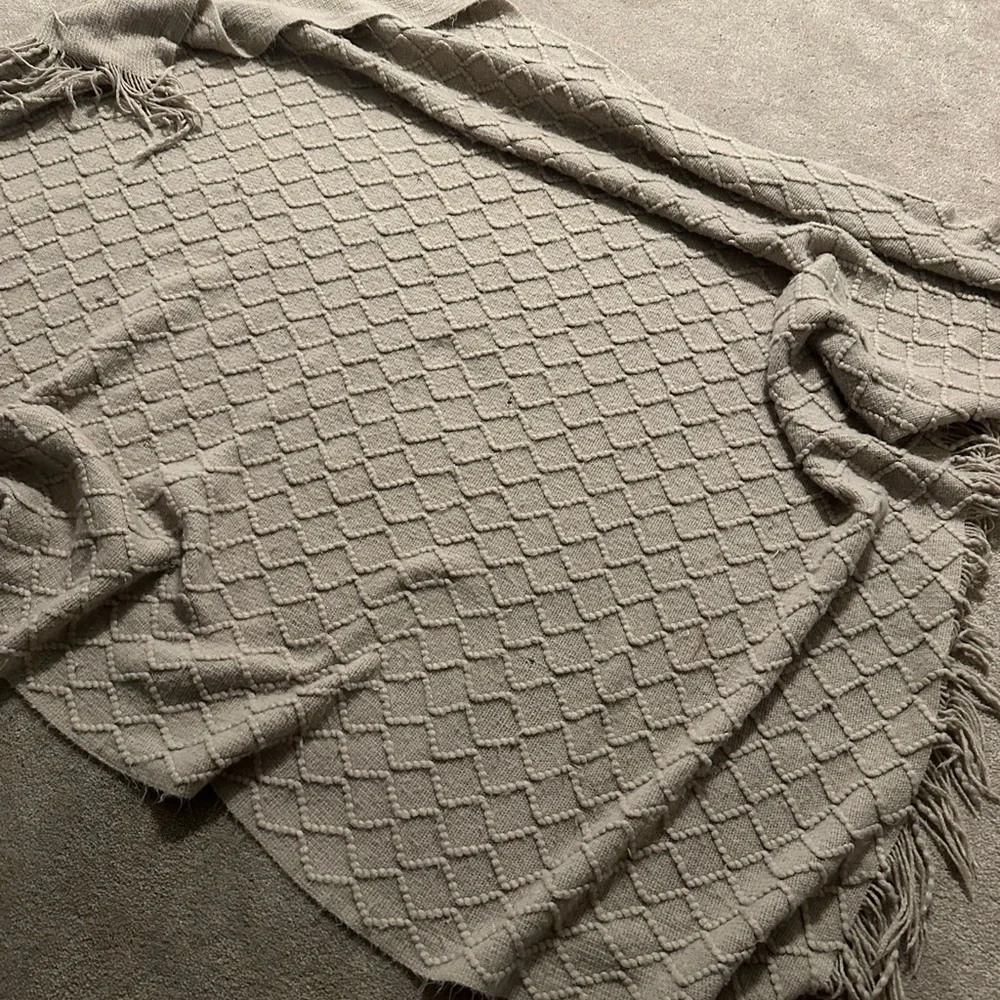Tan Boho Throw Blanket